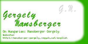 gergely mansberger business card